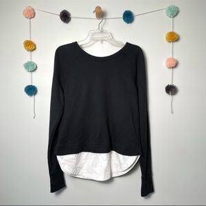 Athleta Black Layered Sweater Pullover